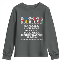 Canada Greenland Mexico Panama Gaza Ukraine Pride Youth Sweatshirt Hand Fist