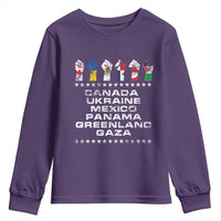 Canada Greenland Mexico Panama Gaza Ukraine Pride Youth Sweatshirt Hand Fist