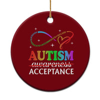 Autism Awareness Acceptance Ceramic Ornament Advocate Educate Accommodate Include Infinity Symbol