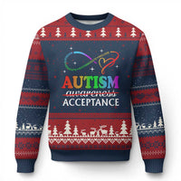 Autism Awareness Acceptance Ugly Christmas Sweater Advocate Educate Accommodate Include Infinity Symbol