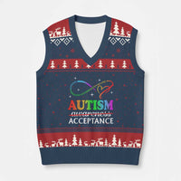 Autism Awareness Acceptance V-Neck Knit Sweater Vest Advocate Educate Accommodate Include Infinity Symbol