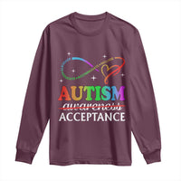 Autism Awareness Acceptance Long Sleeve Shirt Advocate Educate Accommodate Include Infinity Symbol