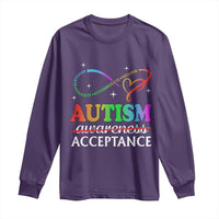 Autism Awareness Acceptance Long Sleeve Shirt Advocate Educate Accommodate Include Infinity Symbol