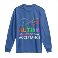 Autism Awareness Acceptance Long Sleeve Shirt Advocate Educate Accommodate Include Infinity Symbol