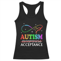Autism Awareness Acceptance Racerback Tank Top Advocate Educate Accommodate Include Infinity Symbol