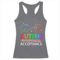 Autism Awareness Acceptance Racerback Tank Top Advocate Educate Accommodate Include Infinity Symbol