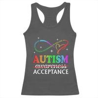 Autism Awareness Acceptance Racerback Tank Top Advocate Educate Accommodate Include Infinity Symbol