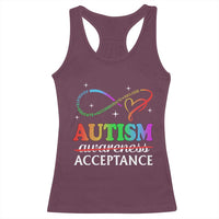 Autism Awareness Acceptance Racerback Tank Top Advocate Educate Accommodate Include Infinity Symbol