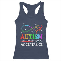 Autism Awareness Acceptance Racerback Tank Top Advocate Educate Accommodate Include Infinity Symbol