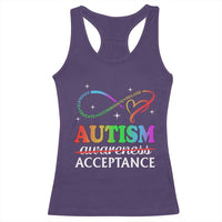 Autism Awareness Acceptance Racerback Tank Top Advocate Educate Accommodate Include Infinity Symbol