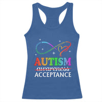 Autism Awareness Acceptance Racerback Tank Top Advocate Educate Accommodate Include Infinity Symbol