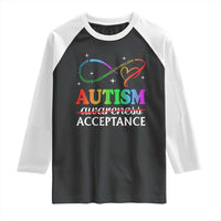 Autism Awareness Acceptance Raglan Shirt Advocate Educate Accommodate Include Infinity Symbol