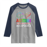 Autism Awareness Acceptance Raglan Shirt Advocate Educate Accommodate Include Infinity Symbol