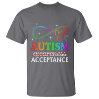 Autism Awareness Acceptance T Shirt Advocate Educate Accommodate Include Infinity Symbol