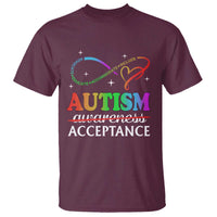 Autism Awareness Acceptance T Shirt Advocate Educate Accommodate Include Infinity Symbol