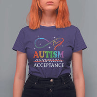 Autism Awareness Acceptance T Shirt For Women Advocate Educate Accommodate Include Infinity Symbol