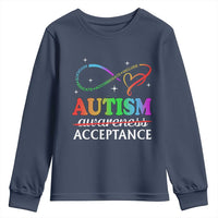 Autism Awareness Acceptance Youth Sweatshirt Advocate Educate Accommodate Include Infinity Symbol