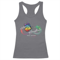 Autism Awareness Acceptance Red Instead Racerback Tank Top Infinity Symbol Rainbow Butterfly Feather