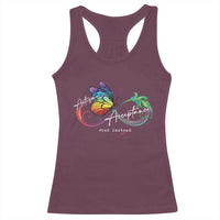 Autism Awareness Acceptance Red Instead Racerback Tank Top Infinity Symbol Rainbow Butterfly Feather