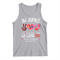 Autism Awareness Acceptance Red Instead Tank Top In April We Wear Red Peace Love Puzzle