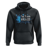 Child Abuse Prevention Awareness I'm Their Voice Hoodie Blue Pinwheels