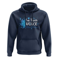 Child Abuse Prevention Awareness I'm Their Voice Hoodie Blue Pinwheels