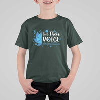 Child Abuse Prevention Awareness I'm Their Voice T Shirt For Kid Blue Pinwheels