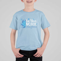 Child Abuse Prevention Awareness I'm Their Voice T Shirt For Kid Blue Pinwheels