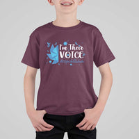 Child Abuse Prevention Awareness I'm Their Voice T Shirt For Kid Blue Pinwheels
