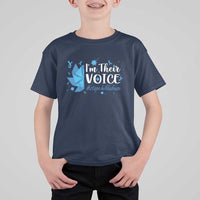 Child Abuse Prevention Awareness I'm Their Voice T Shirt For Kid Blue Pinwheels