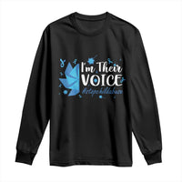 Child Abuse Prevention Awareness I'm Their Voice Long Sleeve Shirt Blue Pinwheels