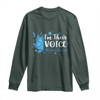 Child Abuse Prevention Awareness I'm Their Voice Long Sleeve Shirt Blue Pinwheels