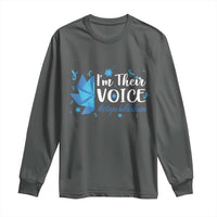 Child Abuse Prevention Awareness I'm Their Voice Long Sleeve Shirt Blue Pinwheels