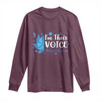 Child Abuse Prevention Awareness I'm Their Voice Long Sleeve Shirt Blue Pinwheels