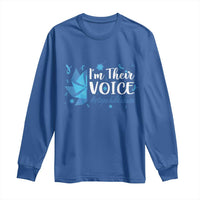 Child Abuse Prevention Awareness I'm Their Voice Long Sleeve Shirt Blue Pinwheels