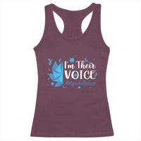 Child Abuse Prevention Awareness I'm Their Voice Racerback Tank Top Blue Pinwheels