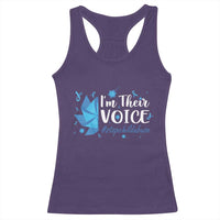Child Abuse Prevention Awareness I'm Their Voice Racerback Tank Top Blue Pinwheels