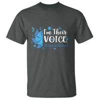 Child Abuse Prevention Awareness I'm Their Voice T Shirt Blue Pinwheels
