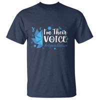 Child Abuse Prevention Awareness I'm Their Voice T Shirt Blue Pinwheels