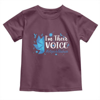 Child Abuse Prevention Awareness I'm Their Voice Toddler T Shirt Blue Pinwheels