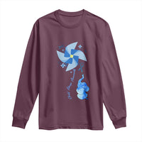 Child Abuse Prevention Awareness Long Sleeve Shirt Pinwheel Elephant