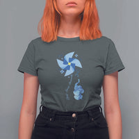 Child Abuse Prevention Awareness T Shirt For Women Pinwheel Elephant