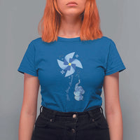 Child Abuse Prevention Awareness T Shirt For Women Pinwheel Elephant