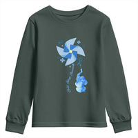 Child Abuse Prevention Awareness Youth Sweatshirt Pinwheel Elephant