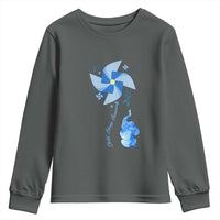 Child Abuse Prevention Awareness Youth Sweatshirt Pinwheel Elephant