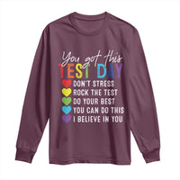 Funny Test Day Long Sleeve Shirt You Got This Don't Stress Rock The Test