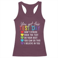 Funny Test Day Racerback Tank Top You Got This Don't Stress Rock The Test