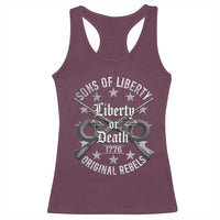 Sons Of Liberty 1776 Original Rebels Liberty Or Death Racerback Tank Top Patriotic US History - Wonder Print Shop