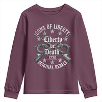 Sons Of Liberty 1776 Original Rebels Liberty Or Death Youth Sweatshirt Patriotic US History - Wonder Print Shop
