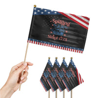 Funny Spilling The Tea Since 1776 Patriotic Handheld Flag Us History Teacher 4th Of July